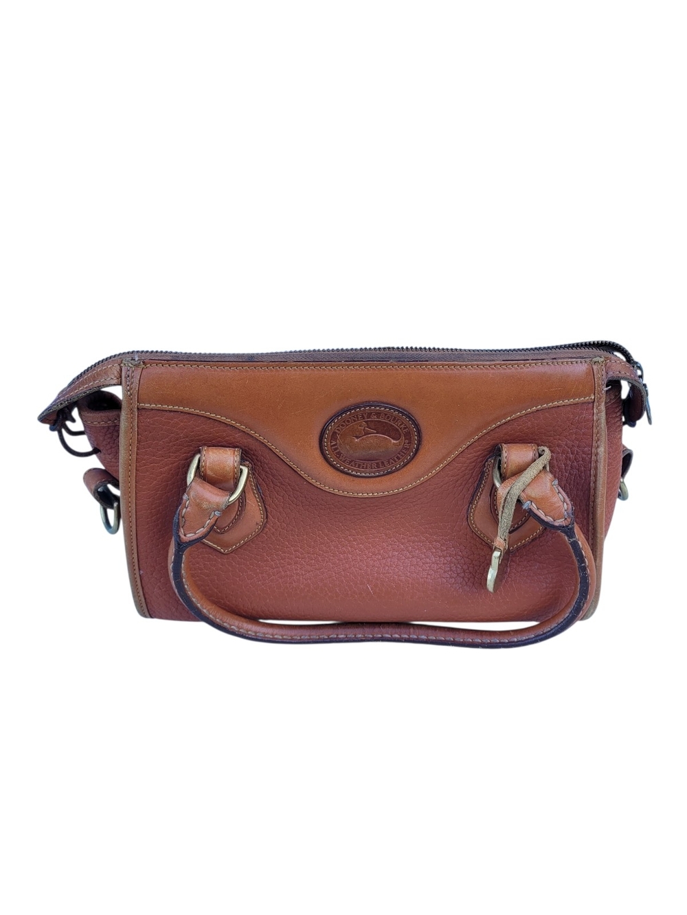 Dooney & Bourke Vintage Tan/Brown Leather Shoulder Bag